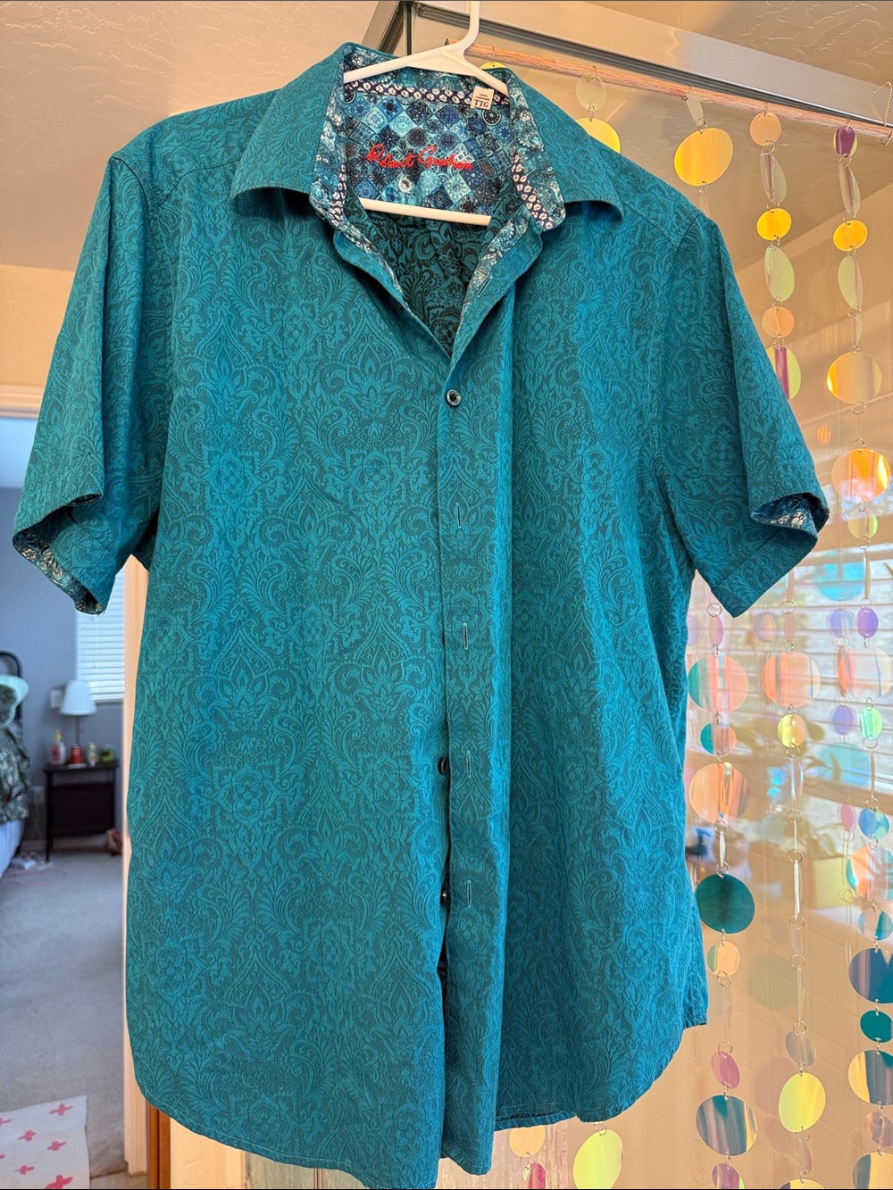Robert Graham Short-Sleeve Button-Down Shirt SZ 2XL